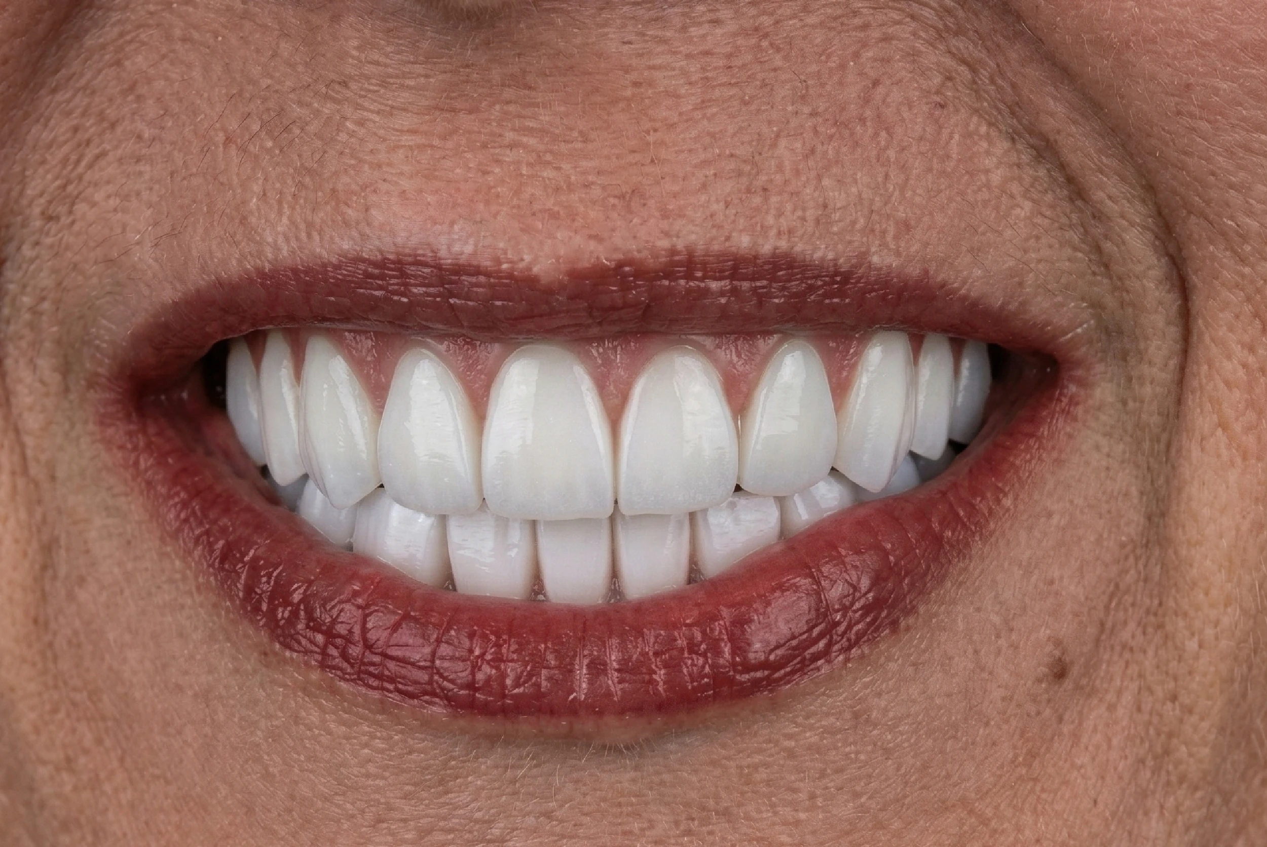 After crowded teeth alignment